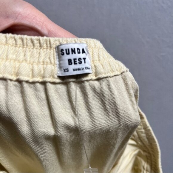 Sunday Best Aritzia Tabata yellow strapless jumpsuit Sz XS - Picture 7 of 13